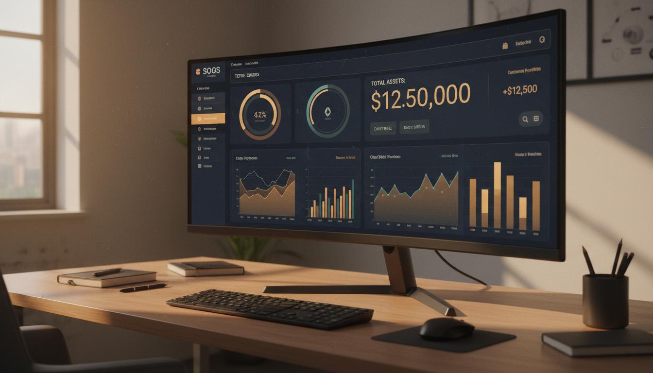 Dashboard de analytics financiero con gráficos de KPIs