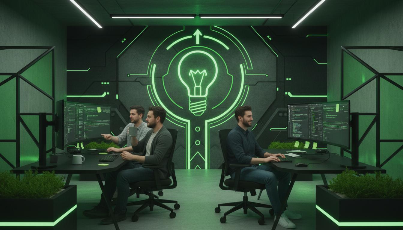 Desarrolladores CREATEAM trabajando en un proyecto